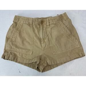 Aerie Khaki Shorts Distressed Chino Cargo Tan Pockets Sunshine - Size XS